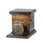 Griffon Bruxellois, Brussels Griffon - urn for dog ashes with a statuette, elegant urn for a dog, unique urn with a bust of a dog by Art-Dog brand