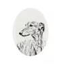 Lévrier anglais, Greyhound - une plaque commémorative avec une photo de chien, une plaque funéraire avec une impression, une plaque ovale personnalisée de la marque Art-Dog