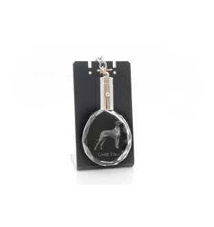 Great Dane - pendant with a photo of a dog, crystal key ring in a gift box, a unique gift by Art-Dog