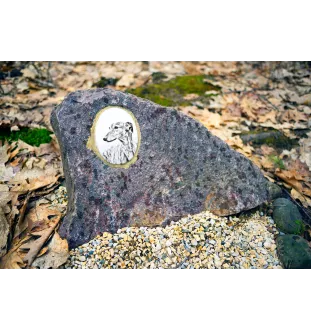 Greyhound, English Greyhound - commemorative plaque with a photo of a dog, tombstone with a print, personalized oval plaque from the Art-Dog brand
