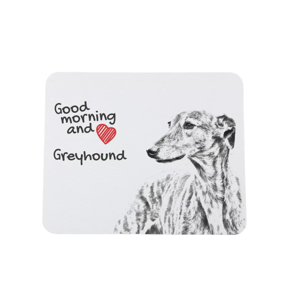 Greyhound, Grosser Englischer Windhund - Mauspad mit Druck, personalisiertes Mauspad mit Hund, einzigartiges Gadget für Büroangestellte von Art-Dog.