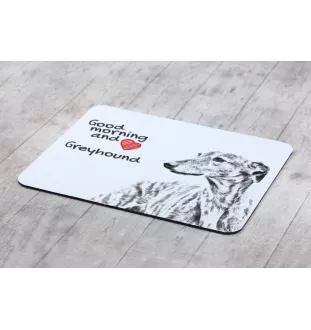 Greyhound, Grosser Englischer Windhund - Mauspad mit Druck, personalisiertes Mauspad mit Hund, einzigartiges Gadget für Büroangestellte von Art-Dog.