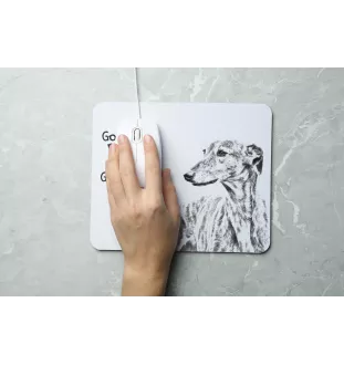 Greyhound, Grosser Englischer Windhund - Mauspad mit Druck, personalisiertes Mauspad mit Hund, einzigartiges Gadget für Büroangestellte von Art-Dog.