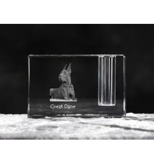 Dog niemiecki I penholder kryształowy z psem Art-Dog