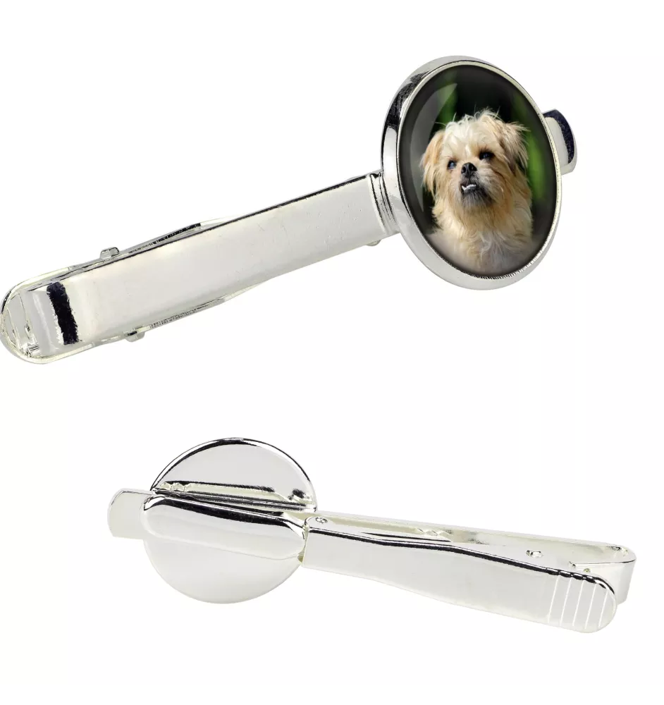 Griffon bruxellois - pince à cravate dans une boîte, cravate élégante, bijoux personnalisés de la marque Art-Dog