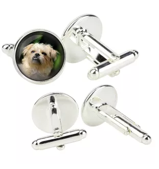 Brüsseler Griffon, Griffon Bruxellois - Manschettenknöpfe in einer Schachtel, handgefertigter Schmuck, Produkt der Marke Art-Dog