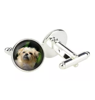 Griffon bruxellois - Boutons de manchette dans une boîte, bijoux faits à la main, produit de la marque Art-Dog