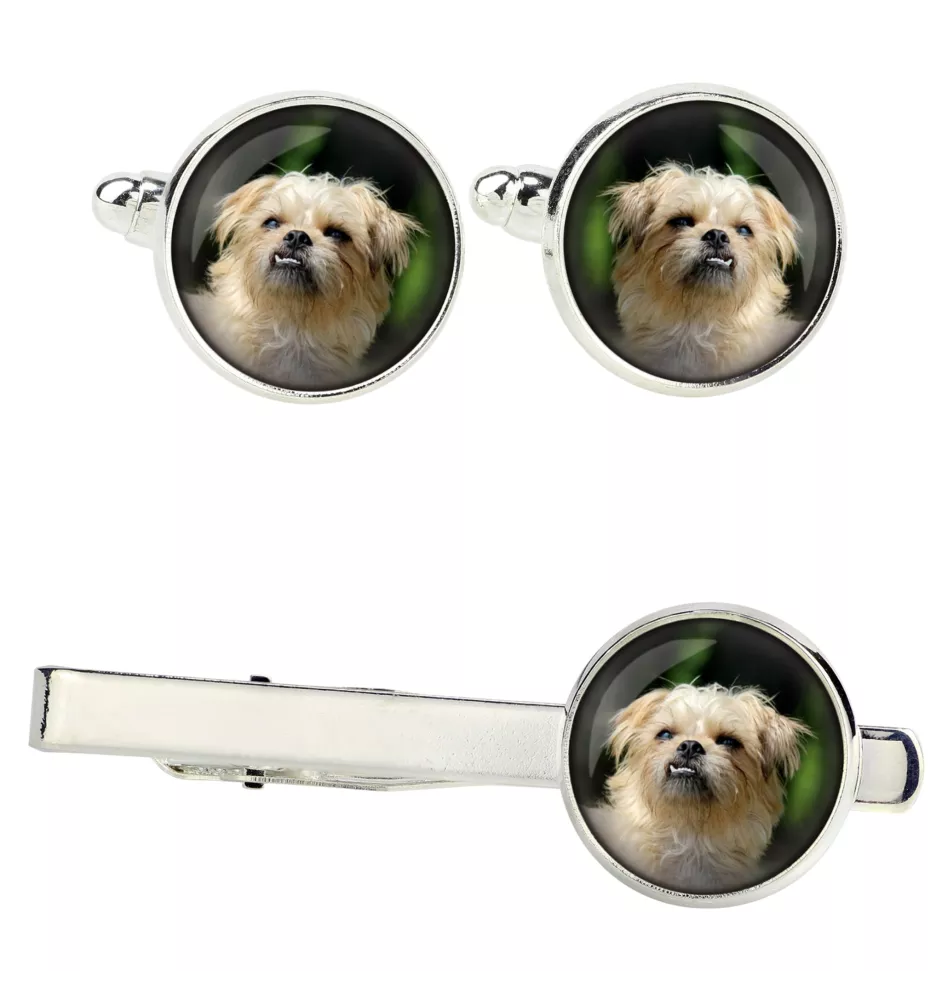Griffon bruxellois - Boutons de manchette et cravate avec votre photo, accessoire de costume, bijoux pour hommes de la marque Art-Dog.