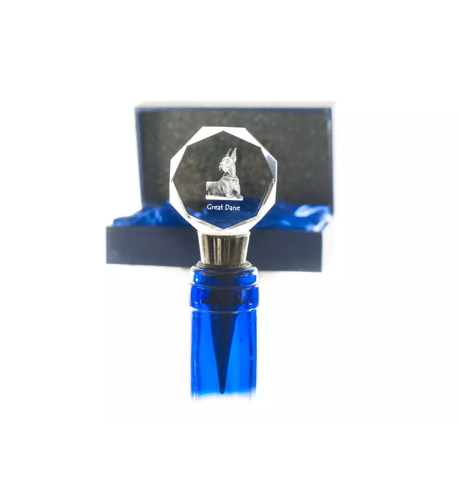 Great Dane I - Bottle stopper, crystal wine stopper with photo, personalised gift for bartender by Art-Dog brand
