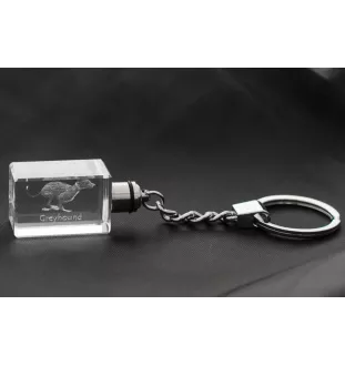 Greyhound, English Greyhound - Crystal key ring with dog photo, illuminated key ring, unique gift by Art-Dog brand