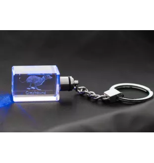 Lévrier anglais, Greyhound - Porte-clés en cristal avec photo de chien, porte-clés lumineux, cadeau unique de la marque Art-Dog