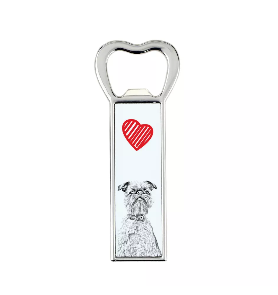 Griffon Bruxellois, Brussels Griffon - bottle opener with a dog, personalized fridge opener, unique gift for a man by Art-Dog brand