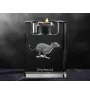 Greyhound, English Greyhound - Candle holder with dog photo, crystal tealight holder, personalised gift by Art-Dog brand