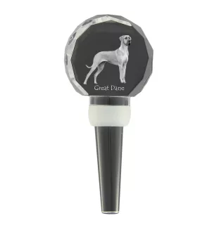Deutsche Dogge, Ulmer Dogge, Große Dogge - Kristallflaschenverschluss, einzigartiger Weinverschluss mit Foto, personalisiertes Geschenk für Sommelier der Marke Art-Dog