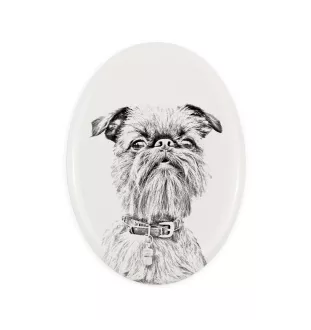Gryfonik brukselski płyta nagrobna ze zdjęciem psa Art-Dog