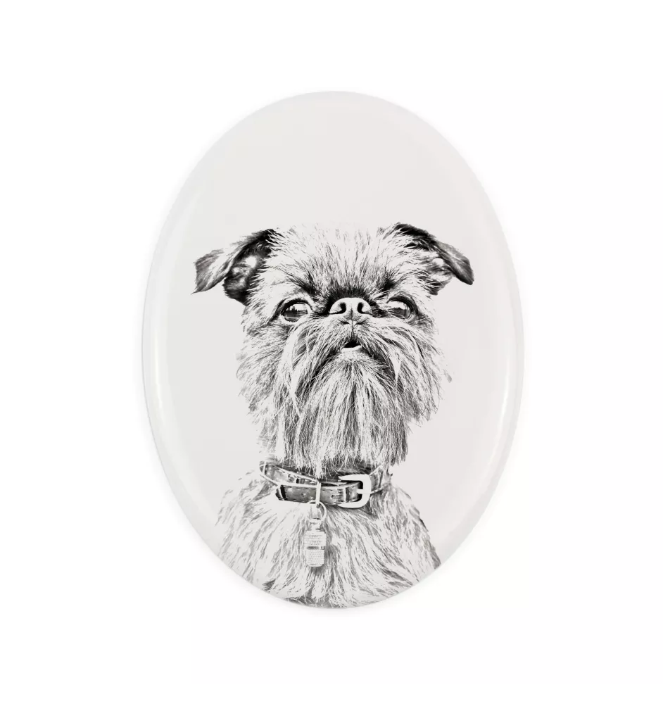 Gryfonik brukselski płyta nagrobna ze zdjęciem psa Art-Dog