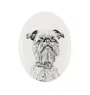 Griffon bruxellois - une plaque commémorative avec une photo de chien, une plaque funéraire avec une impression, une plaque ovale personnalisée de la marque Art-Dog