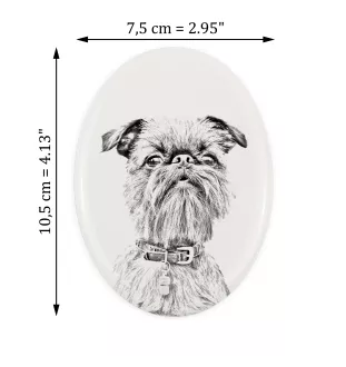 Griffon bruxellois - une plaque commémorative avec une photo de chien, une plaque funéraire avec une impression, une plaque ovale personnalisée de la marque Art-Dog