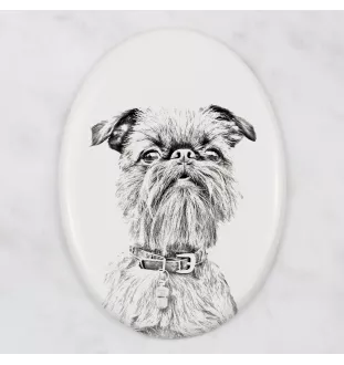 Gryfonik brukselski płyta nagrobna ze zdjęciem psa Art-Dog