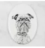 Griffon bruxellois - une plaque commémorative avec une photo de chien, une plaque funéraire avec une impression, une plaque ovale personnalisée de la marque Art-Dog
