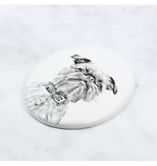 Gryfonik brukselski płyta nagrobna ze zdjęciem psa Art-Dog