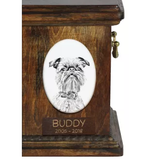 Griffon bruxellois - une plaque commémorative avec une photo de chien, une plaque funéraire avec une impression, une plaque ovale personnalisée de la marque Art-Dog