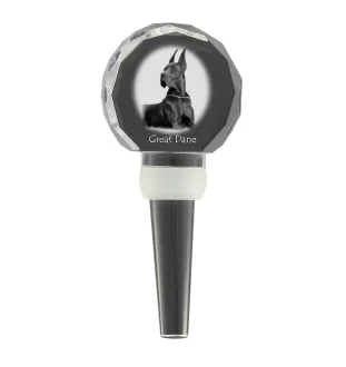 Great Dane I - Crystal bottle stopper, unique wine stopper with photo, personalised gift for sommelier by Art-Dog brand