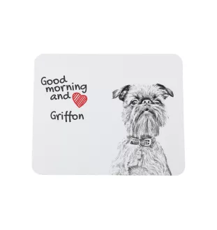 Brüsseler Griffon, Griffon Bruxellois - Mauspad mit Druck, personalisiertes Mauspad mit Hund, einzigartiges Gadget für Büroangestellte von Art-Dog.