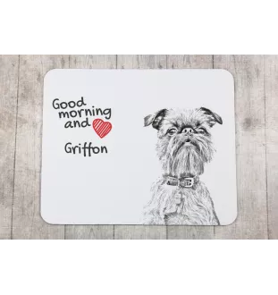 Griffon Bruxellois, Brussels Griffon - mouse pad with print, personalized dog-themed mouse pad, unique gadget for an office worker by Art-Dog brand