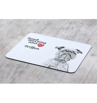 Griffon Bruxellois, Brussels Griffon - mouse pad with print, personalized dog-themed mouse pad, unique gadget for an office worker by Art-Dog brand