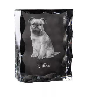 Griffon bruxellois - cristal avec photo de chien, statuette en verre avec photo, cadre exceptionnel avec photo de la marque Art-Dog