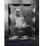 Brüsseler Griffon, Griffon Bruxellois - Kristall mit einem Hundebild, Glasstatuette mit einem Bild, einzigartiger Bilderrahmen der Marke Art-Dog