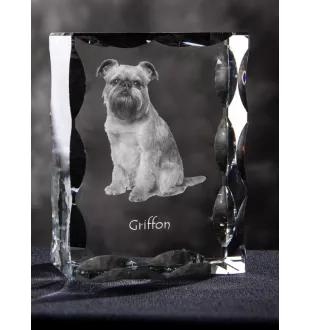 Griffon bruxellois - cristal avec photo de chien, statuette en verre avec photo, cadre exceptionnel avec photo de la marque Art-Dog