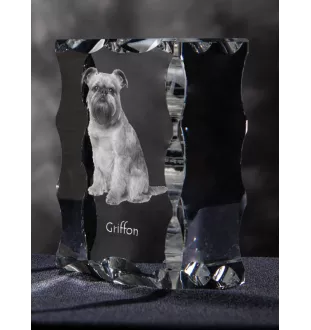 Griffon bruxellois - cristal avec photo de chien, statuette en verre avec photo, cadre exceptionnel avec photo de la marque Art-Dog