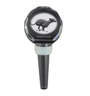 Greyhound, Grosser Englischer Windhund - Kristallflaschenverschluss, einzigartiger Weinverschluss mit Foto, personalisiertes Geschenk für Sommelier der Marke Art-Dog