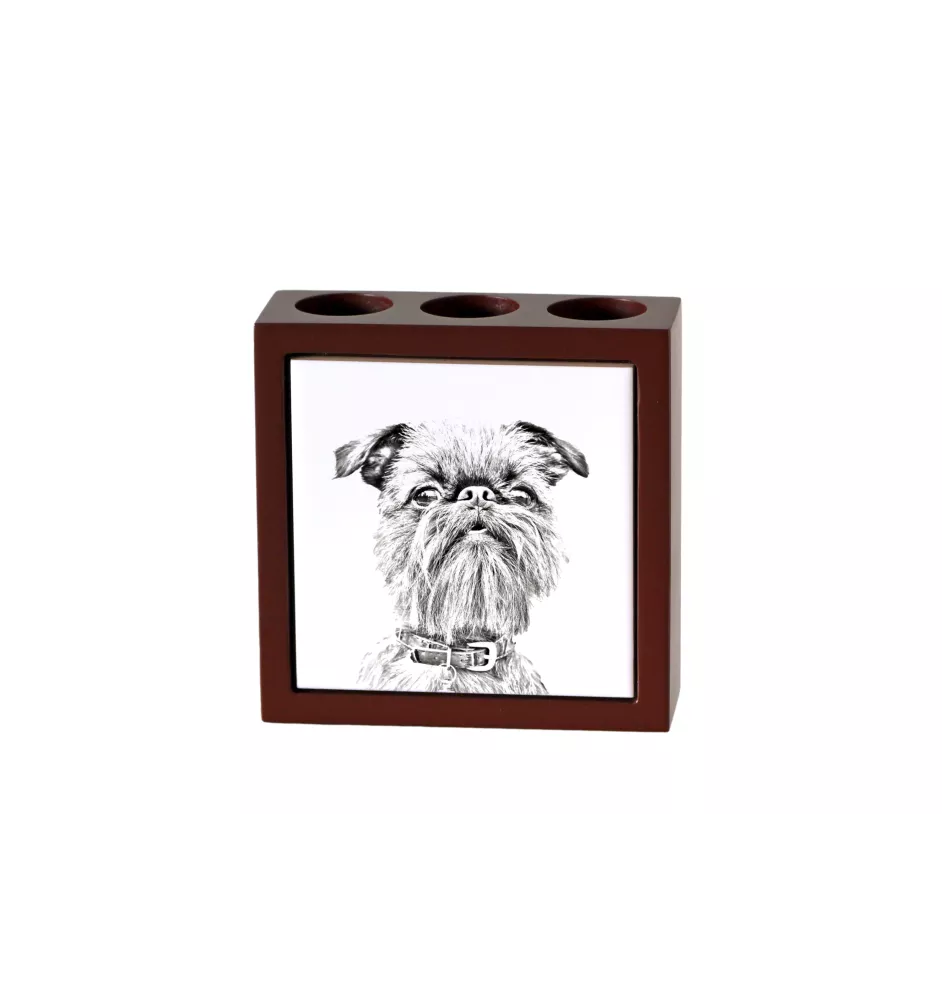 Griffon Bruxellois, Brussels Griffon - pen holder with a dog, desk organizer with a print, personalized desk decoration from the Art-Dog brand.