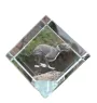 Greyhound, English Greyhound - crystal cube with a photo, photo of a horse in crystal, cubic paperweight from Art-Dog brand