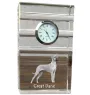 Great Dane - glass clock with a photo, photo of a dog in crystal, personalized standing office clock by Art-Dog brand