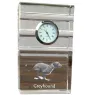 Lévrier anglais, Greyhound - une horloge en verre avec une photo, une photo de chien dans un cristal, une horloge de bureau personnalisée de la marque Art-Dog