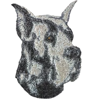Deutsche Dogge, Ulmer Dogge, Große Dogge I - Hund geformtes Aufnäher, besticktes Patch, einzigartiges Dekor für den Rucksack der Marke Art-Dog