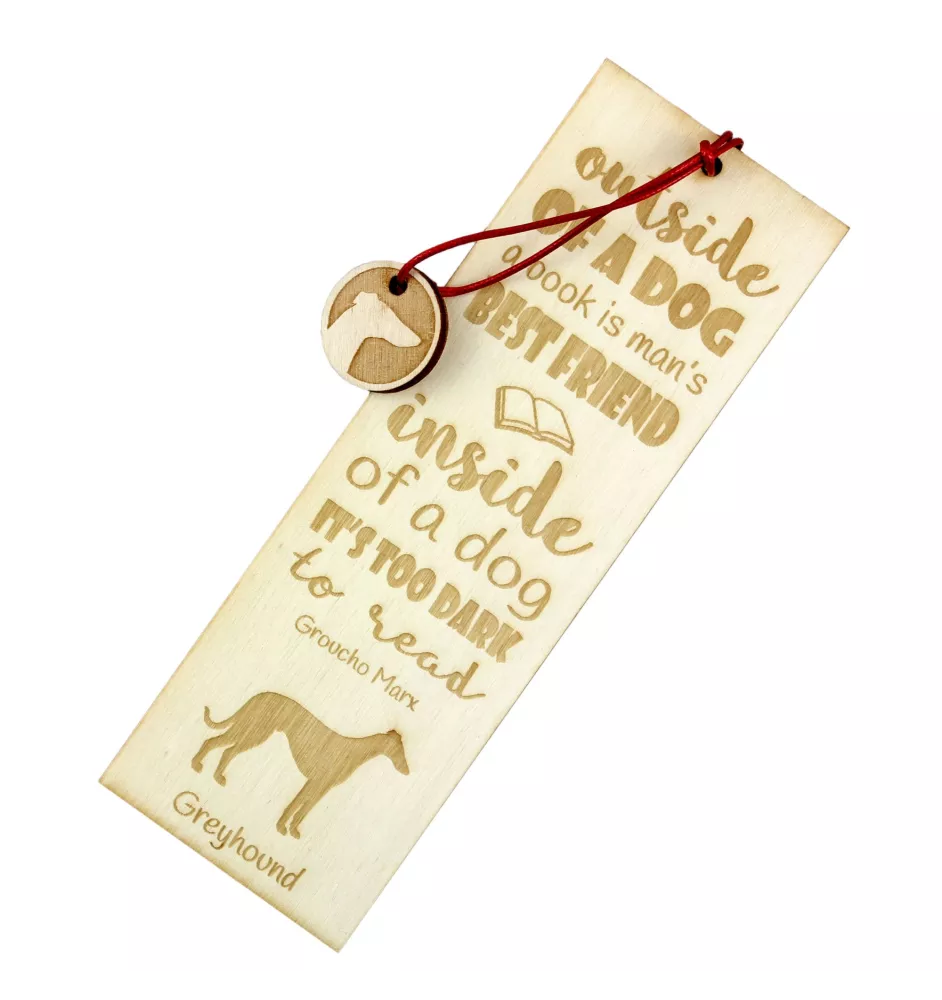 Greyhound, Grosser Englischer Windhund - Lesezeichen mit Hund, personalisiertes Lesezeichen, Geschenk für Bücherwurm von der Marke Art-Dog