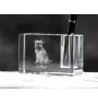 Griffon bruxellois - Porte-stylos, organiseur en cristal avec photo de chien, décoration de bureau unique par la marque Art-Dog