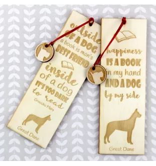 Deutsche Dogge, Ulmer Dogge, Große Dogge I - Lesezeichen mit Hund, personalisiertes Lesezeichen, Geschenk für Bücherwurm von der Marke Art-Dog