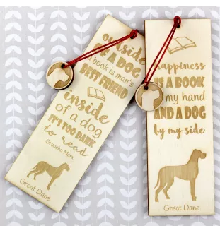 Great Dane II - dog bookmark, personalized bookmark, gift for bookworm from Art-Dog brand