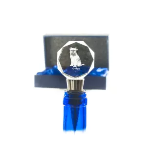 Griffon Bruxellois, Brussels Griffon - Bottle stopper, crystal wine stopper with photo, personalised gift for bartender by Art-Dog brand