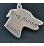 Lévrier anglais, Greyhound - un collier avec un chien, un pendentif de chien sur une chaîne en argent, un bijou unique de la marque Art-Dog