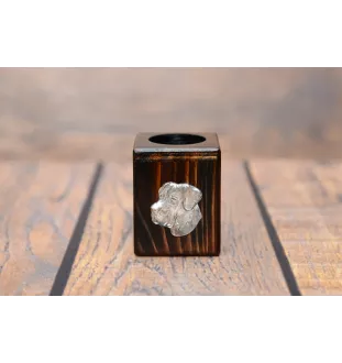 Deutsche Dogge, Ulmer Dogge, Große Dogge II - Holzkerzenständer mit Hund, einzigartiges Andenken an den Verlust eines Hundes, Handwerkskunst der Marke Art-Dog