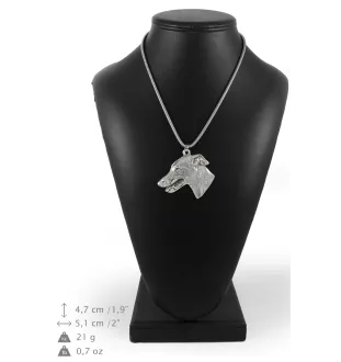 Greyhound, English Greyhound - necklace with a dog, dog pendant on a silver chain, unique jewelry from the Art-Dog brand
