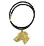 Lévrier anglais, Greyhound - porte-clés et collier avec chien dans une boîte, produit plaqué or de haute qualité, marque Art-Dog