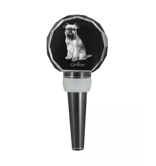 Gryfonik brukselski grubszy stopper do wina z psem Art-Dog